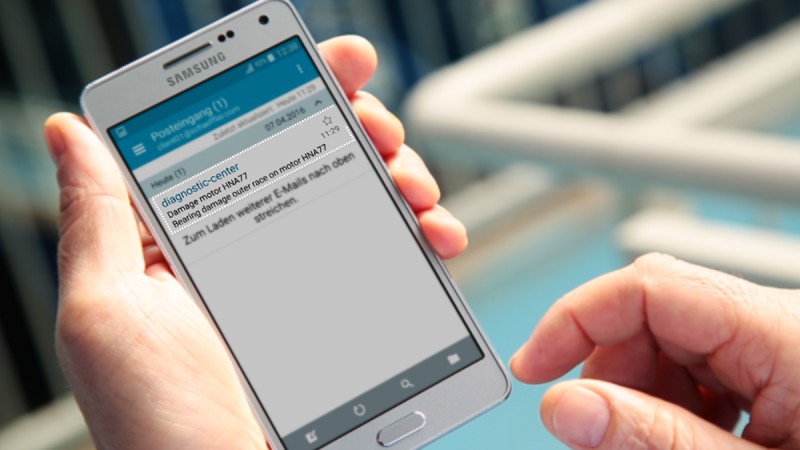 Prevádzkovatelia zariadení obdržia s „ConditionAnalyzer“ oprávnenia emailom a tieto môžu jednoducho vidieť na ich mobilnom koncovom zariadení.